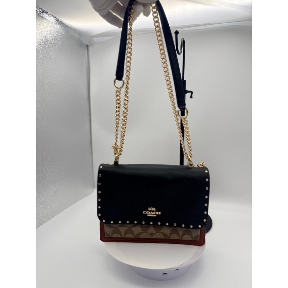 Coach Klare Crossbody Signature Canvas Rivets Black Khaki | Style 90400 - Picture 8 of 15